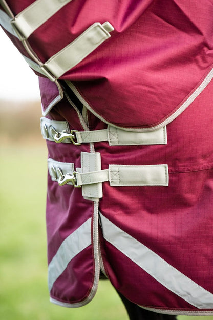 100g Detachable Neck Turnout Rug - Burgundy
