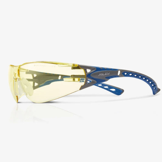 RILEY Stream Evo Eco Anti Fog  Blue Light Blocking  Safety Glasses with Yellow Tint Lens