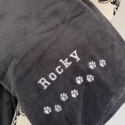 Pet Fleece Blanket - Paw Prints - Personalised