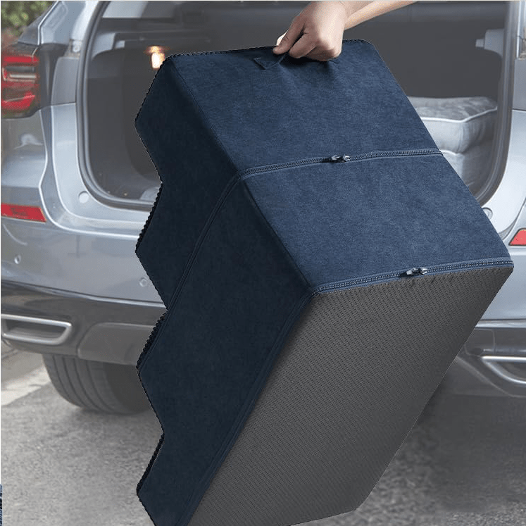 EHEYCIGA Dog Stairs – 3-Step Navy (13.5 in H) for Sofa, Non-Slip, Foldable
