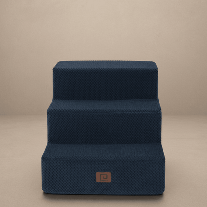 EHEYCIGA Dog Stairs – 3-Step Navy (13.5 in H) for Sofa, Non-Slip, Foldable