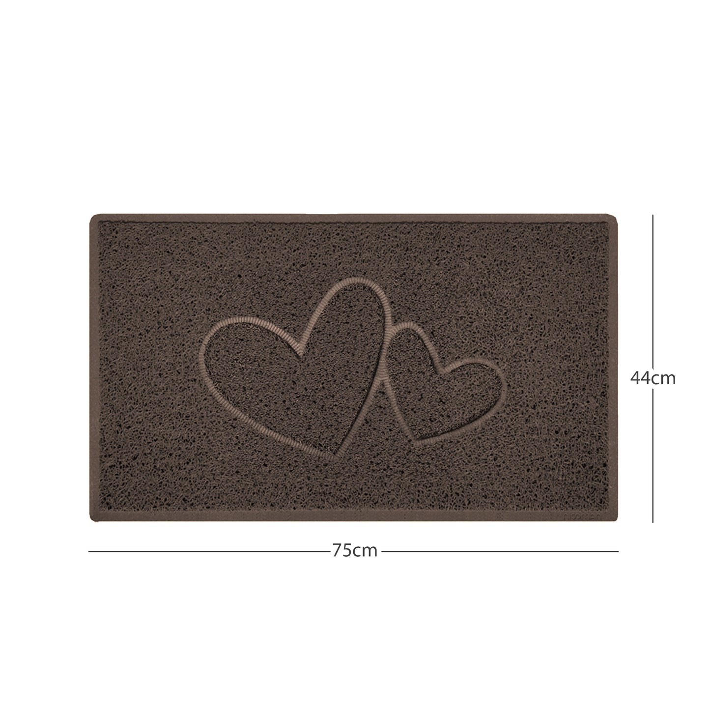 "Double Heart" Embossed Loofah Textured Spaghetti Doormat