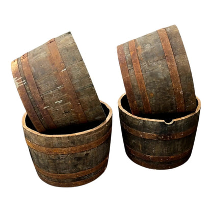 Half Whisky Barrel Planter with Drainage Holes – Reclaimed Oak Garden Planter