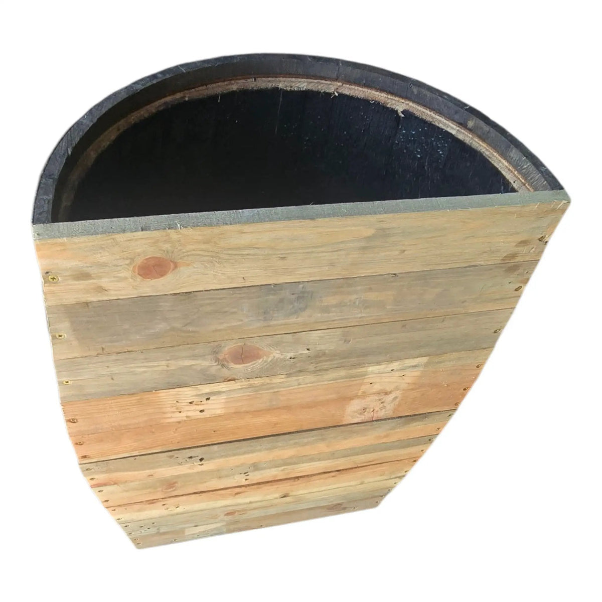 Reclaimed Half Whisky Barrel Planter – Large Freestanding Oak Garden Planter