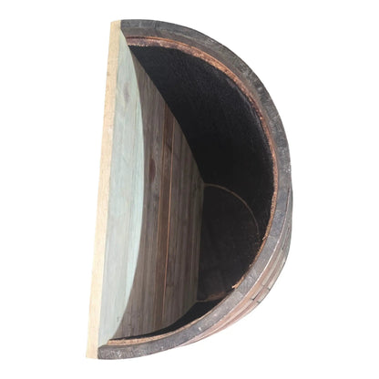 Reclaimed Half Whisky Barrel Planter – Large Freestanding Oak Garden Planter