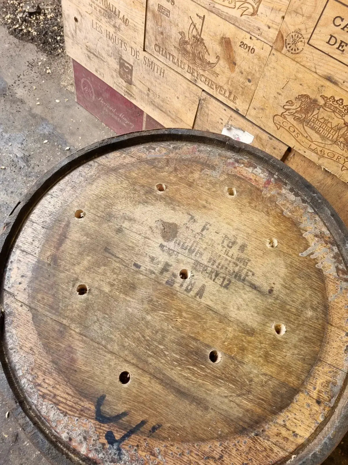 Half Whisky Barrel Planter with Drainage Holes – Reclaimed Oak Garden Planter