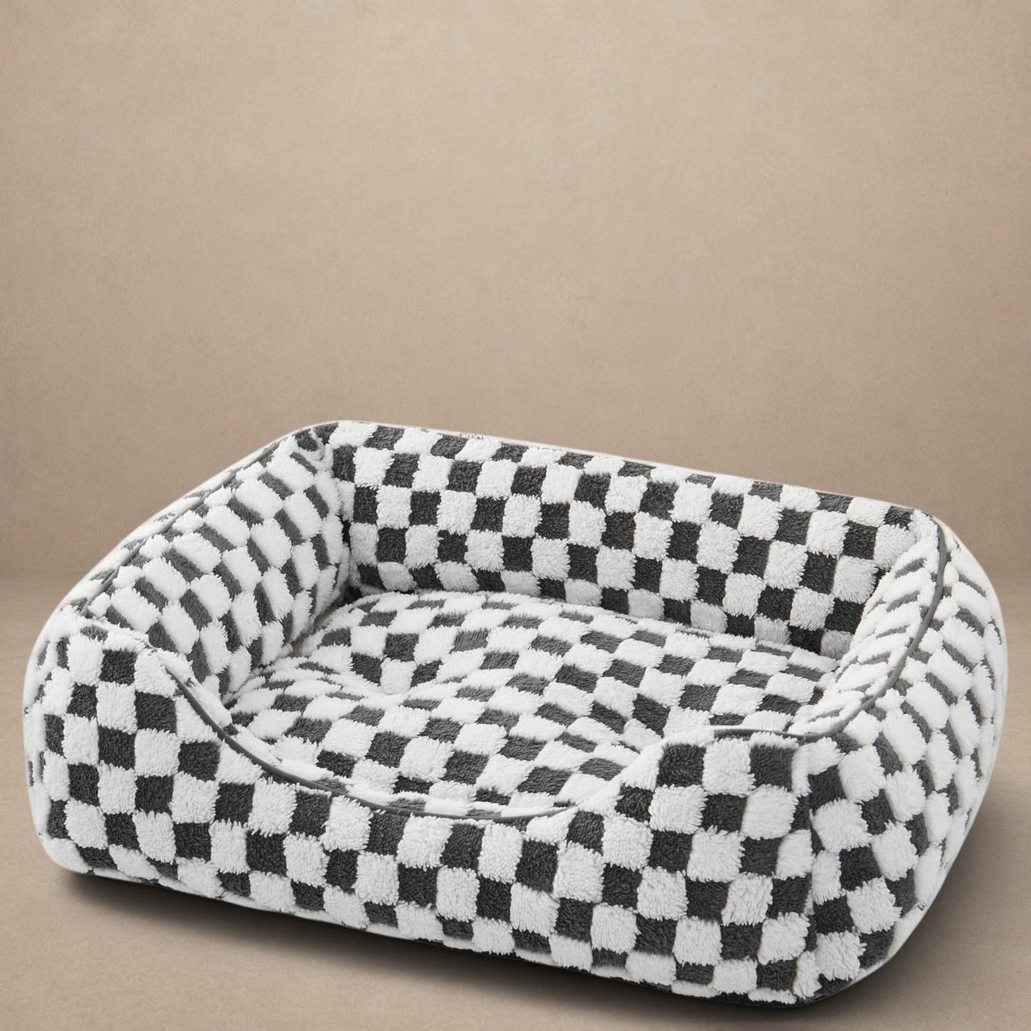 JOEJOY Rectangle Orthopedic Dog Bed for Small & Medium Dogs - 25x21x8 in, Plush Jacquard Grey