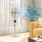 HOMCOM 18" Metal Pedestal Fan with Oscillating, Adjustable Height - Silver Tone