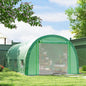 Outsunny 6 x 3(m) Polytunnel Greenhouse with Upgraded Structure, Mesh Door and Windows, 15 Plant Labels, Green