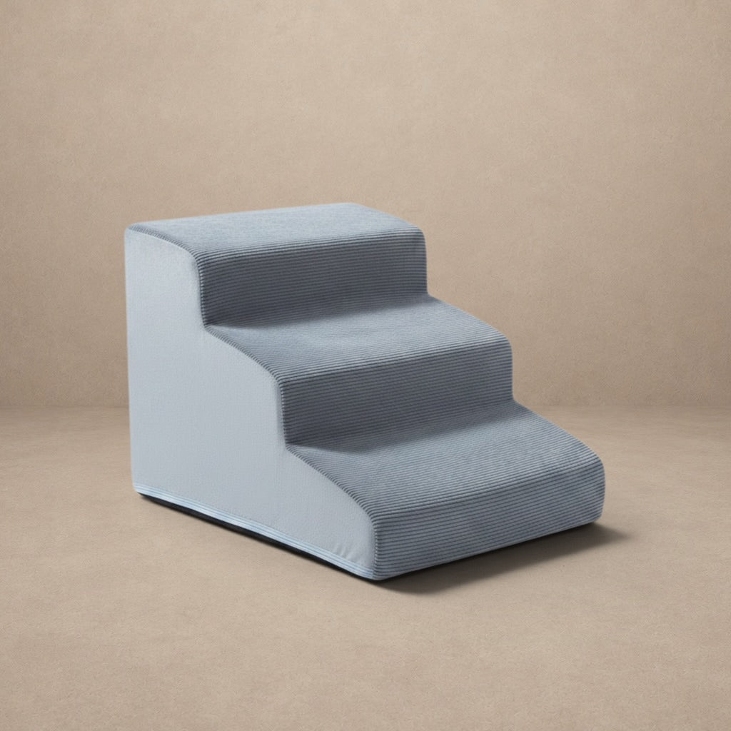 LEXTRO Dog Stairs for Small Dogs — 3-Step Bed & Couch Ramp with Foam Support & Non-Slip Bottom (15.7 in)