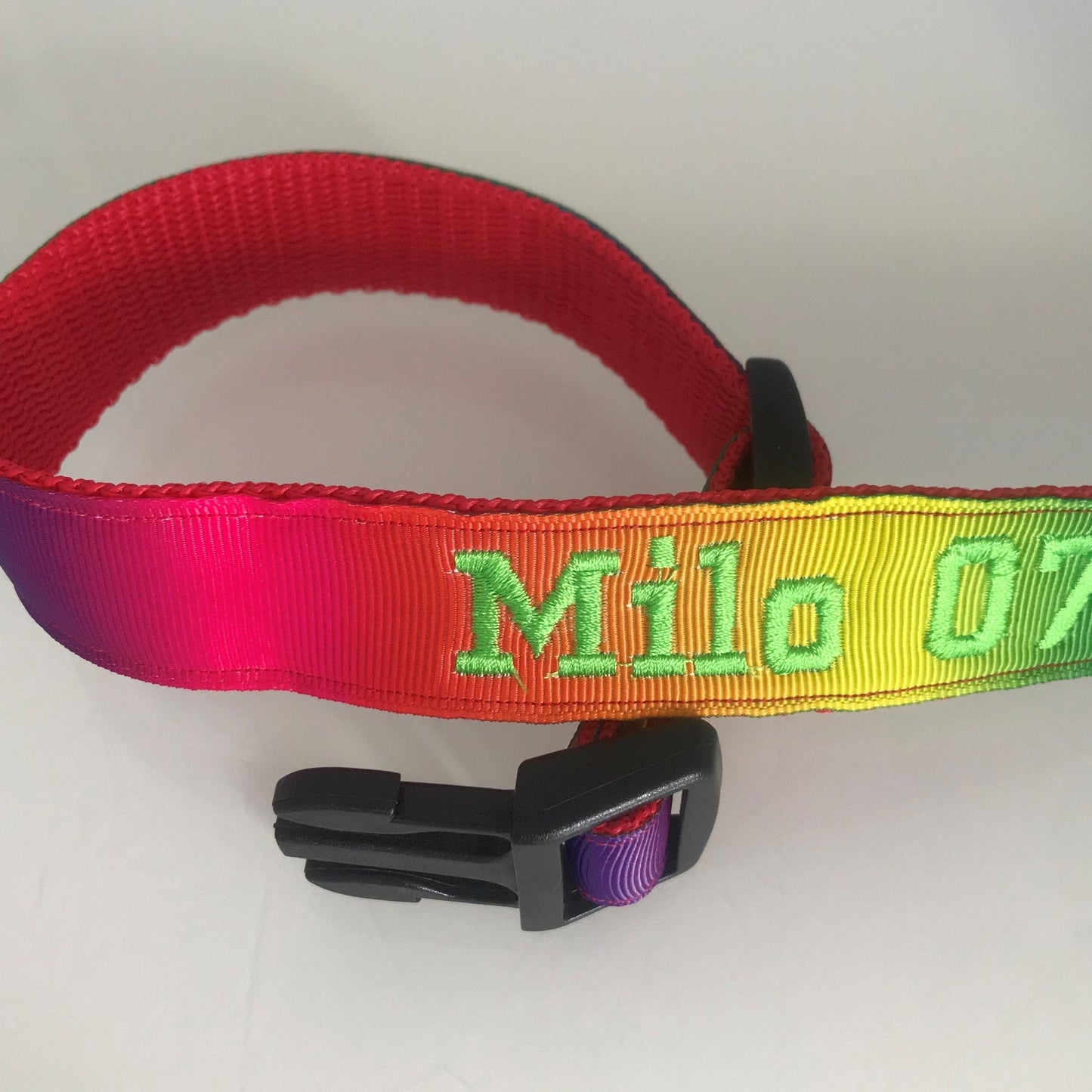 Dog Collar - Rainbow Ombre - Handcrafted - Personalised - 25mm