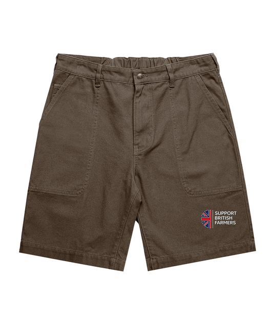 Canvas Work Shorts 20" Walnut Brown Support British Farmers
