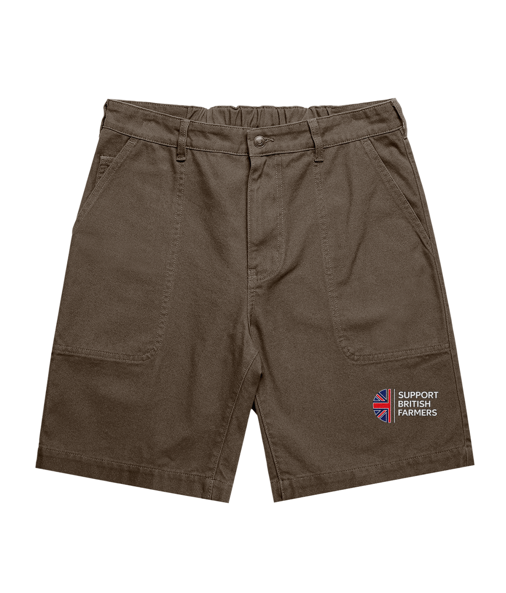 Canvas Work Shorts 20" Black Support British Farmers