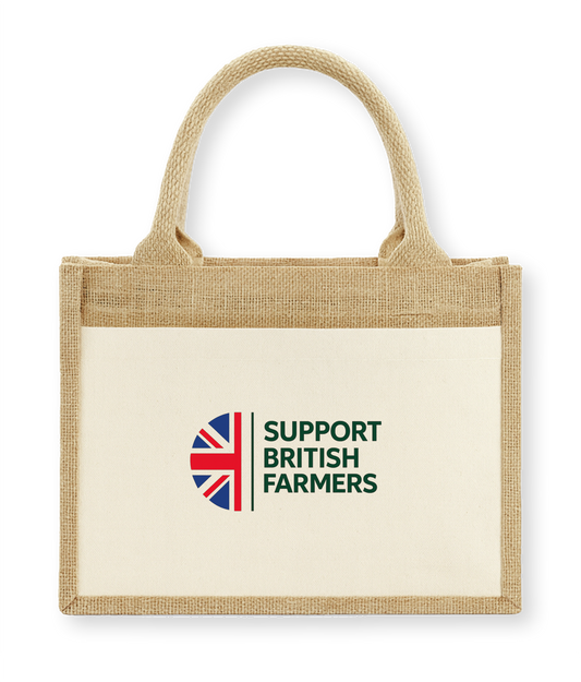 Westford Mill Cotton pocket jute gift bag Support British Farmers