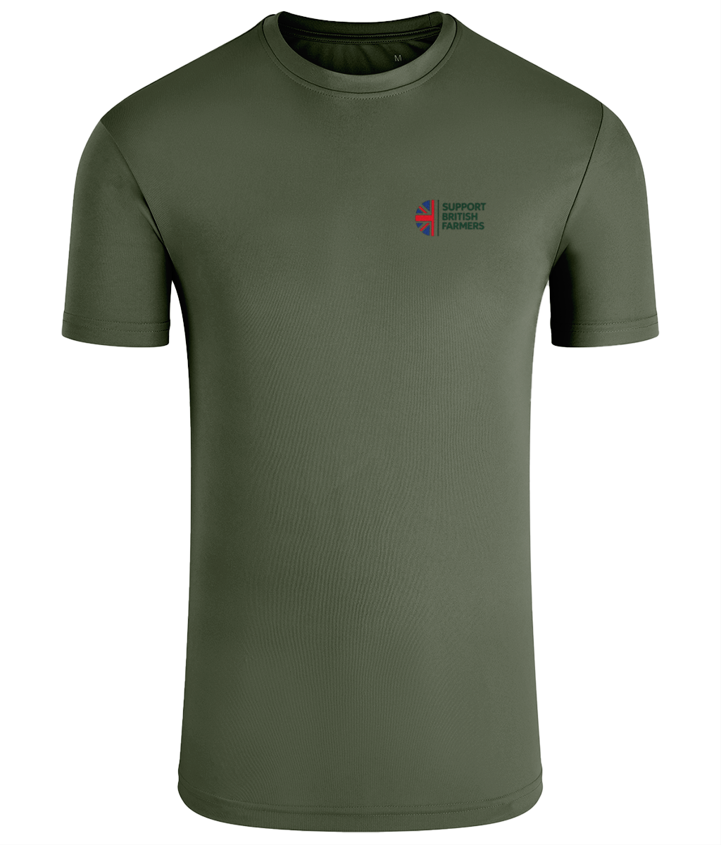 Mens TriDri Field Performance T-Shirt Green or White Support British Farmers