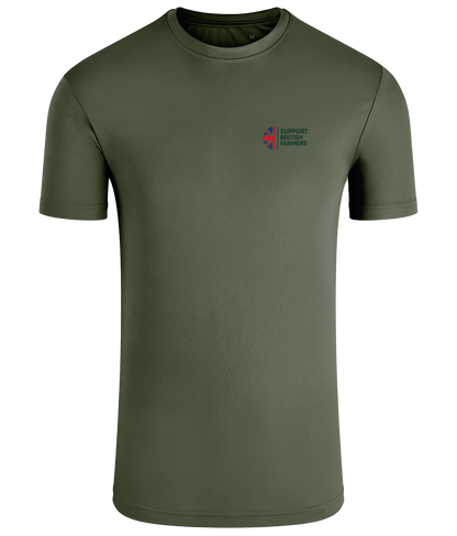 Mens TriDri Field Performance T-Shirt Green or White Support British Farmers