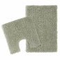 OLIVIA ROCCO Como 2 Piece Sage Green Bath Mat And Pedestal Set Non Slip Super Absorbent