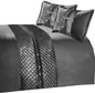 OLIVIA ROCCO Kylie Duvet Set Charcoal Gold Velvet Bedding With Quilted Trim Diamante