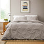 OLIVIA ROCCO Pintuck Natural Microfibre Duvet Cover Set With Pillowcases Easy Care