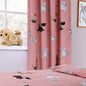 OLIVIA ROCCO Pink Dog Print Duvet Cover Set With Matching Curtains Cotton Blend Bedding