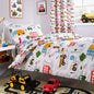 OLIVIA ROCCO Duvet Set Beep Beep Digger Trucks Theme Cotton Blend Matching Pillowcase