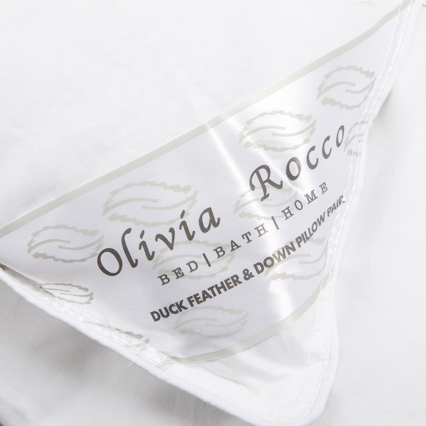 OLIVIA ROCCO 2 Pack Hypoallergenic Duck Feather And Down Pillows Hotel Quality Comfort