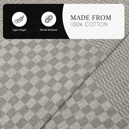 OLIVIA ROCCO Pack Of 5 Large 100% Cotton Tea Towels Quick Dry Check Pattern Dish Cloths