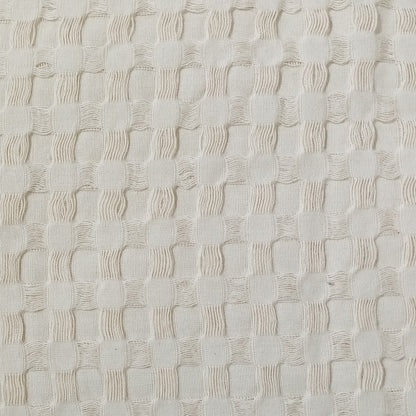 OLIVIA ROCCO Florian Checked Throw Blanket Natural Cotton Bedspread For Sofas Armchairs