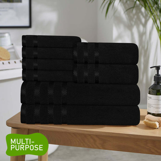 Black 100% Cotton Quality Bath Towels