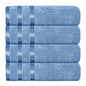 OLIVIA ROCCO Belmont Viscose Stripe Blue Towels 100% Cotton Hotel Quality Super Absorbent