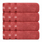 OLIVIA ROCCO Belmont Viscose Stripe Red Towels 100% Cotton Hotel Quality Super Absorbent