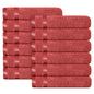 OLIVIA ROCCO Belmont Viscose Stripe Red Towels 100% Cotton Hotel Quality Super Absorbent