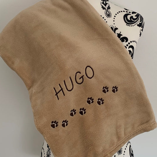 Pet Fleece Blanket - Mini Paws - Personalised