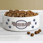 Personalised Blue Paws 14Cm Medium White Pet Bowl