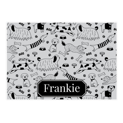 Personalised Dog Print Pet Bowl Mat