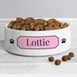 Personalised Pink Plaque 14Cm Medium Pet Bowl