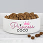 Personalised Princess 14Cm Medium Ceramic White Pet Bowl