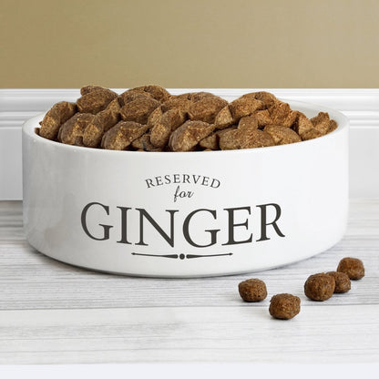 Personalised Reserved For 14Cm Medium White Pet Bowl