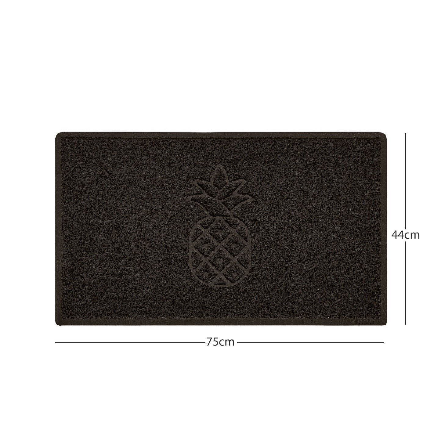 Embossed Pineapple Grey Spaghetti Door Mat