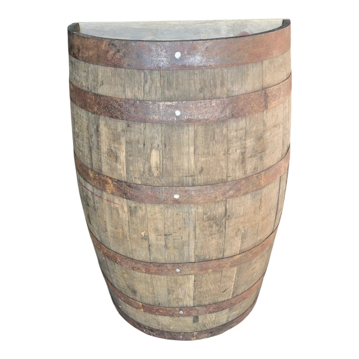 Reclaimed Half Whisky Barrel Planter – Large Freestanding Oak Garden Planter