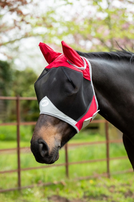 Horse Fly Mask - Red