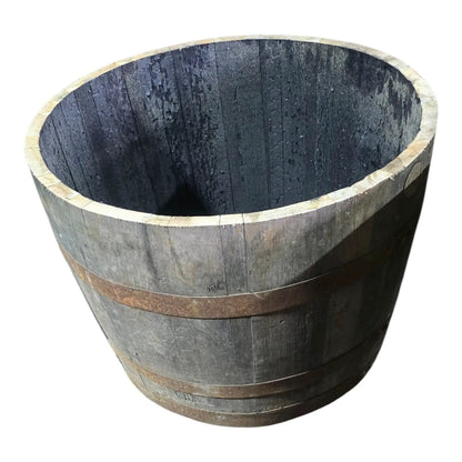 Large Oak Reclaimed Whisky Barrel Planter Pot 50cm Outdoor Garden Decor Patio