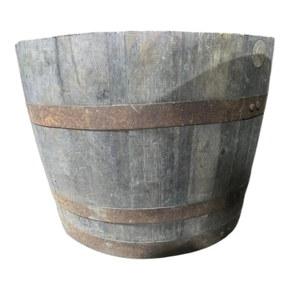 Large Oak Reclaimed Whisky Barrel Planter Pot 50cm Outdoor Garden Decor Patio