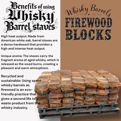 Whisky Barrel Aged White American Oak Fire Logs 25Kg