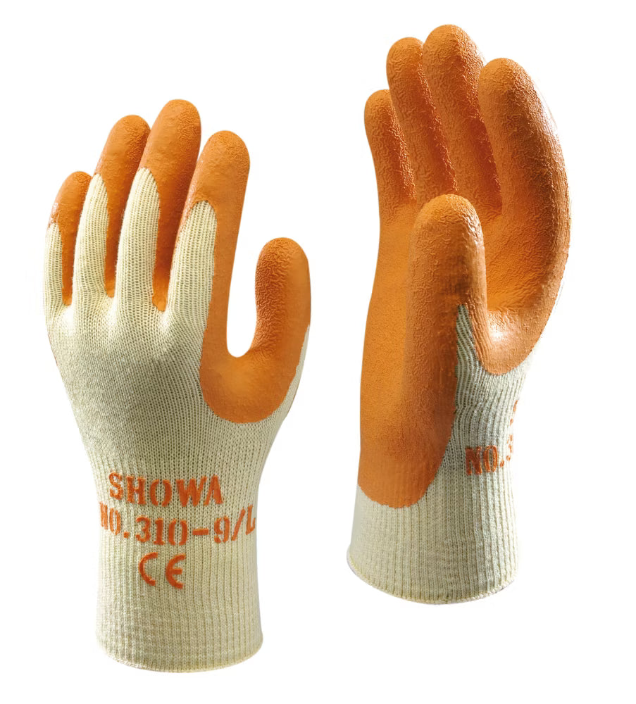 SHOWA 310 Orange Durable Textured Grip Safety Work Gloves