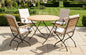 Sicily 4 Seater Teak and Wrought Iron Round 110cm Garden Dining Set