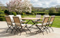 Sicily 8 Seater Teak and Wrought Iron Square 140cm Garden Dining Set