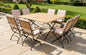 Sicily 8 Seater Teak and Wrought Iron Square 140cm Garden Dining Set