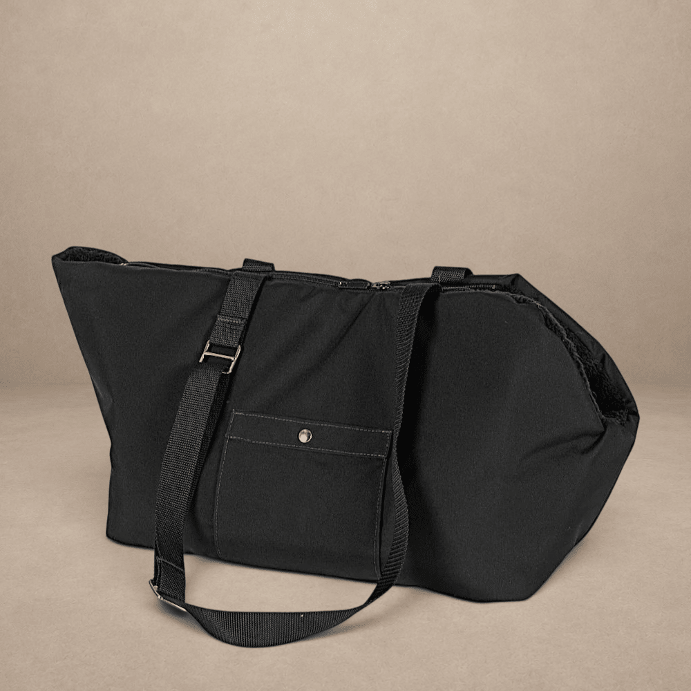 Soho Poms ALL Black Luxury Rainy Bear Dog Carrier with Zipper