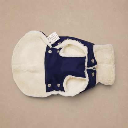 Soho Poms Blue & Ivory Teddy Bear Waterproof Dog Jacket